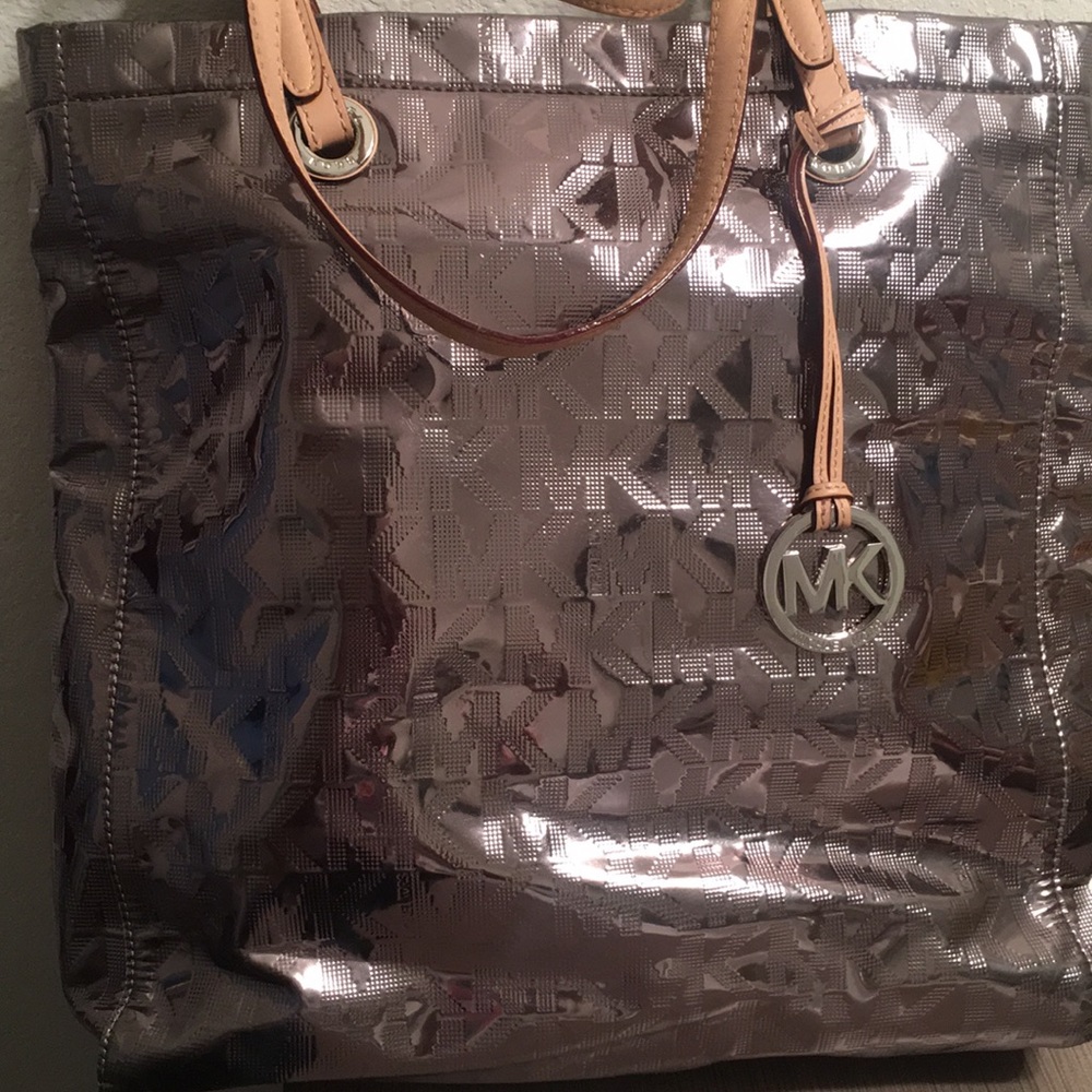 Michael Kors Mirror Monogram Metallic Tote